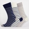 Accessories Community Clothing | Everyday Cotton Sock Breton Stripe 3 Pack