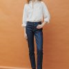 Women Community Clothing | Straight Leg Mid Rise Jeans