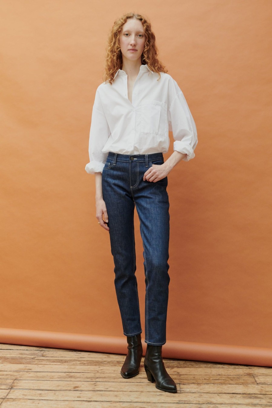 Women Community Clothing | Straight Leg Mid Rise Jeans