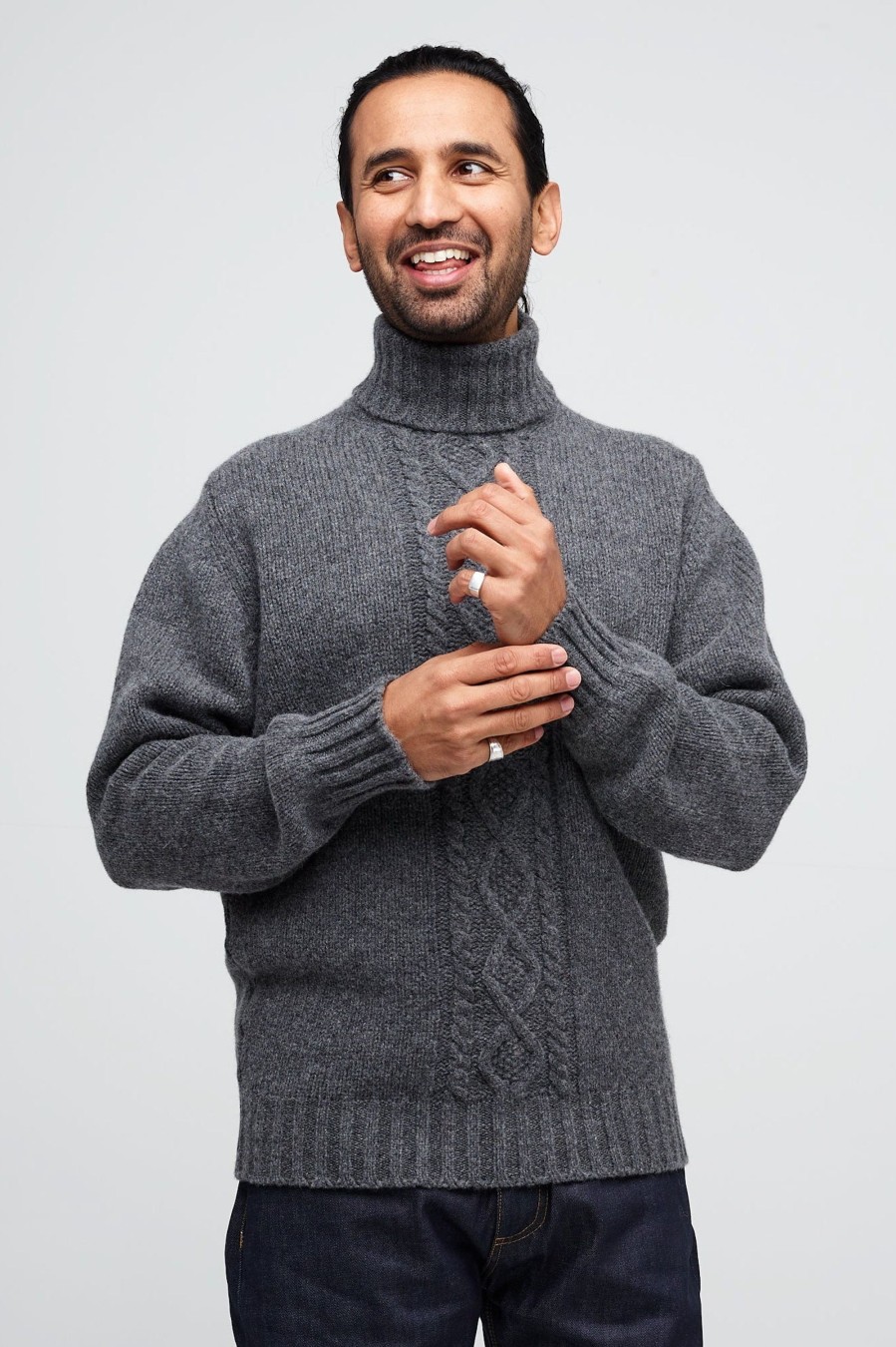 Men Community Clothing | 6Ply Cable Knit Roll Neck