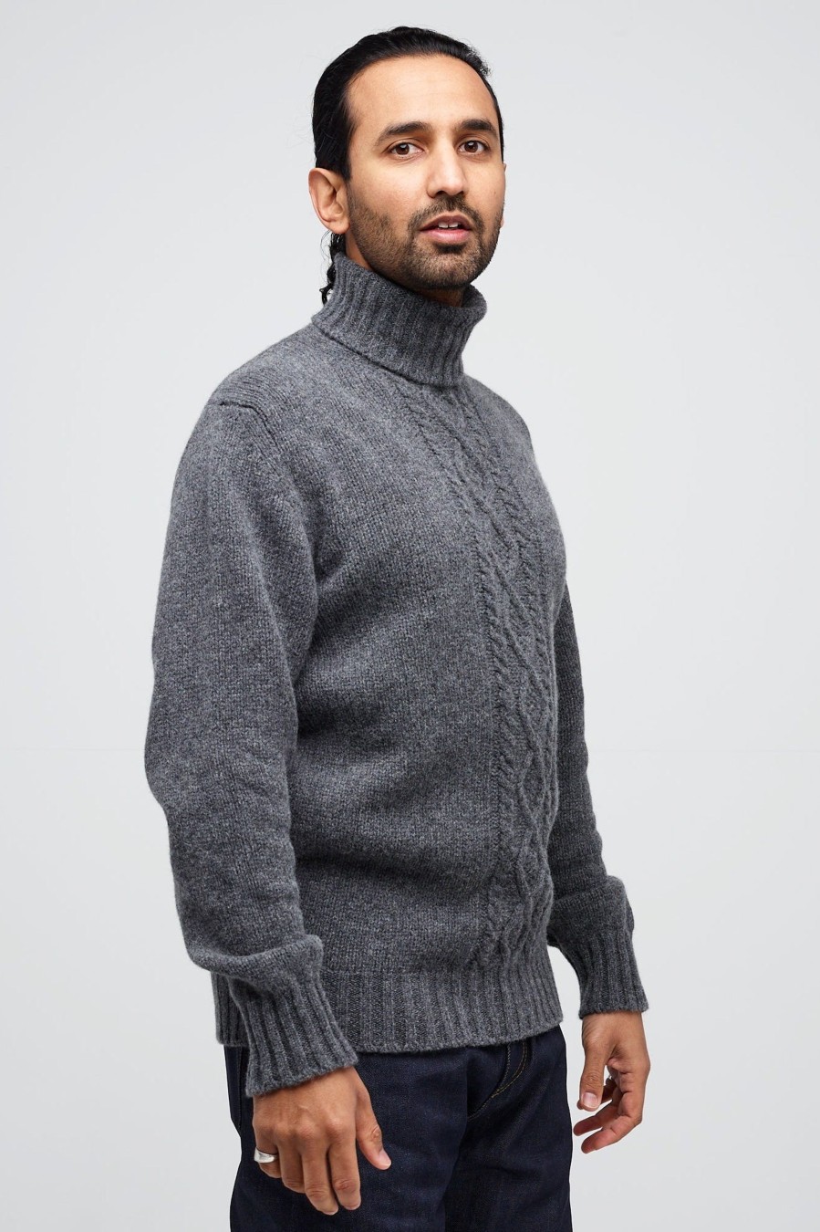 Men Community Clothing | 6Ply Cable Knit Roll Neck