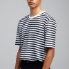 Men Community Clothing | Short Sleeve Stripe T Shirt Navy/White