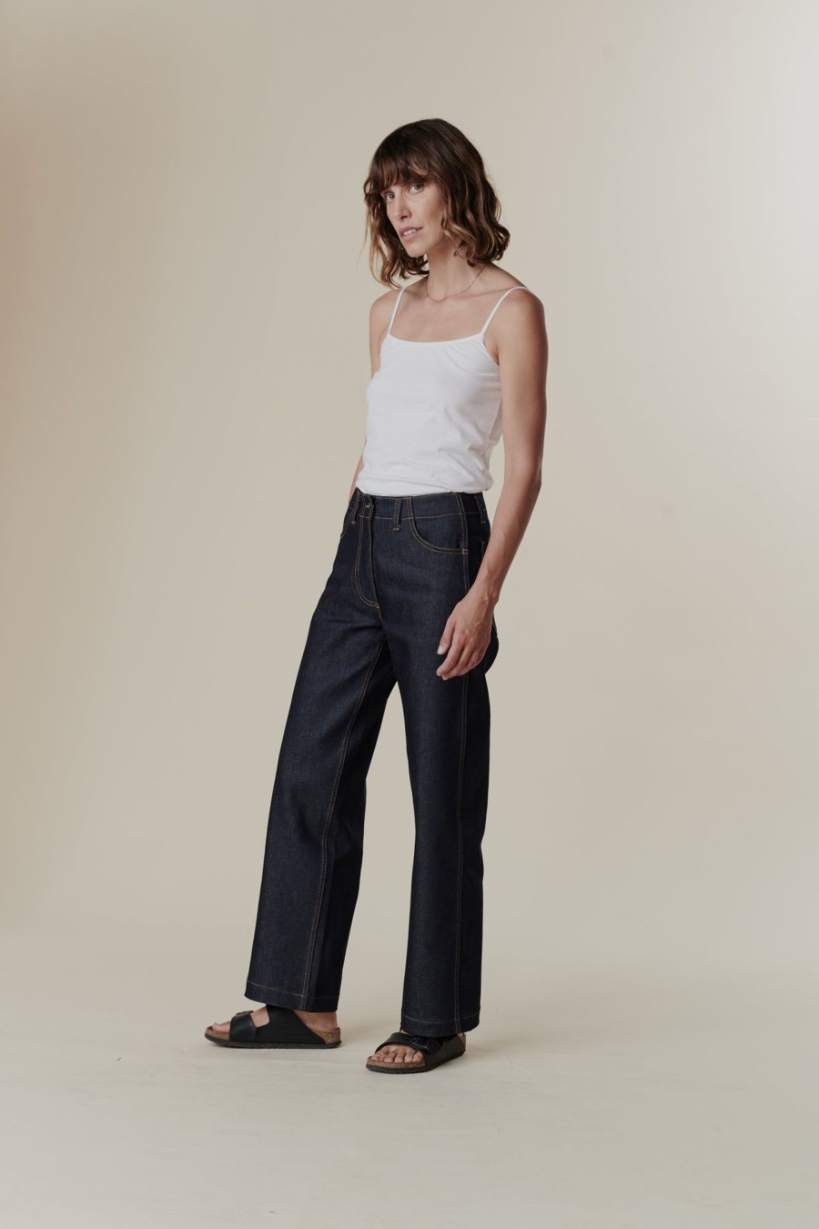 Women Community Clothing | Work Wide Straight Jean