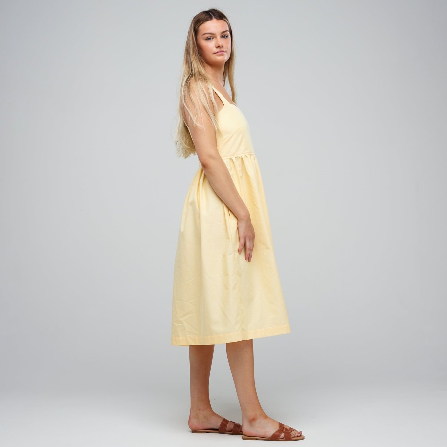 Women Community Clothing | Sun Dress Lemon Cotton Oxford