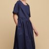 Women Community Clothing | Crew Neck Gathered Dress