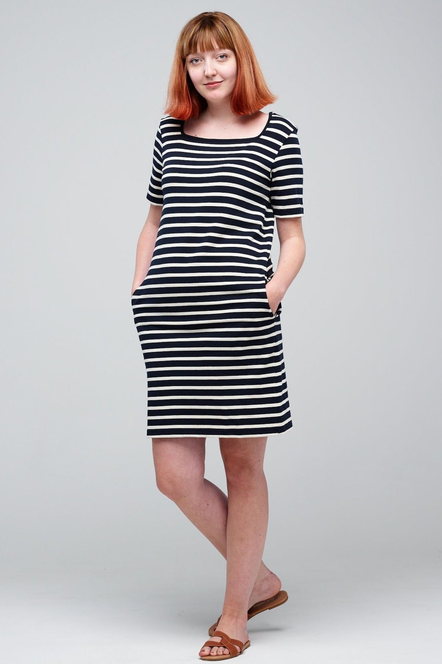 Women Community Clothing | Breton Square Neck Dress