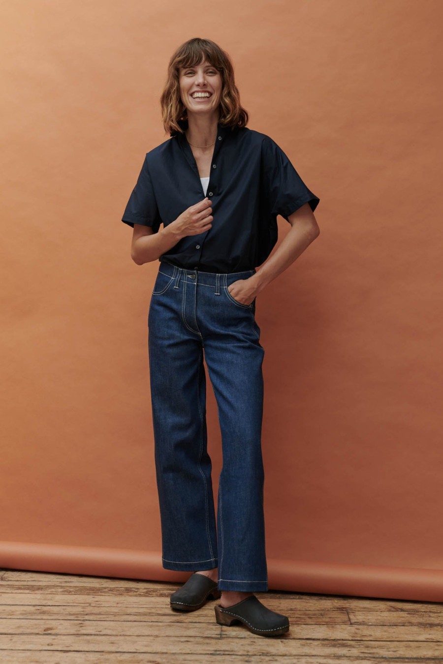 Women Community Clothing | Work Wide Straight Jean