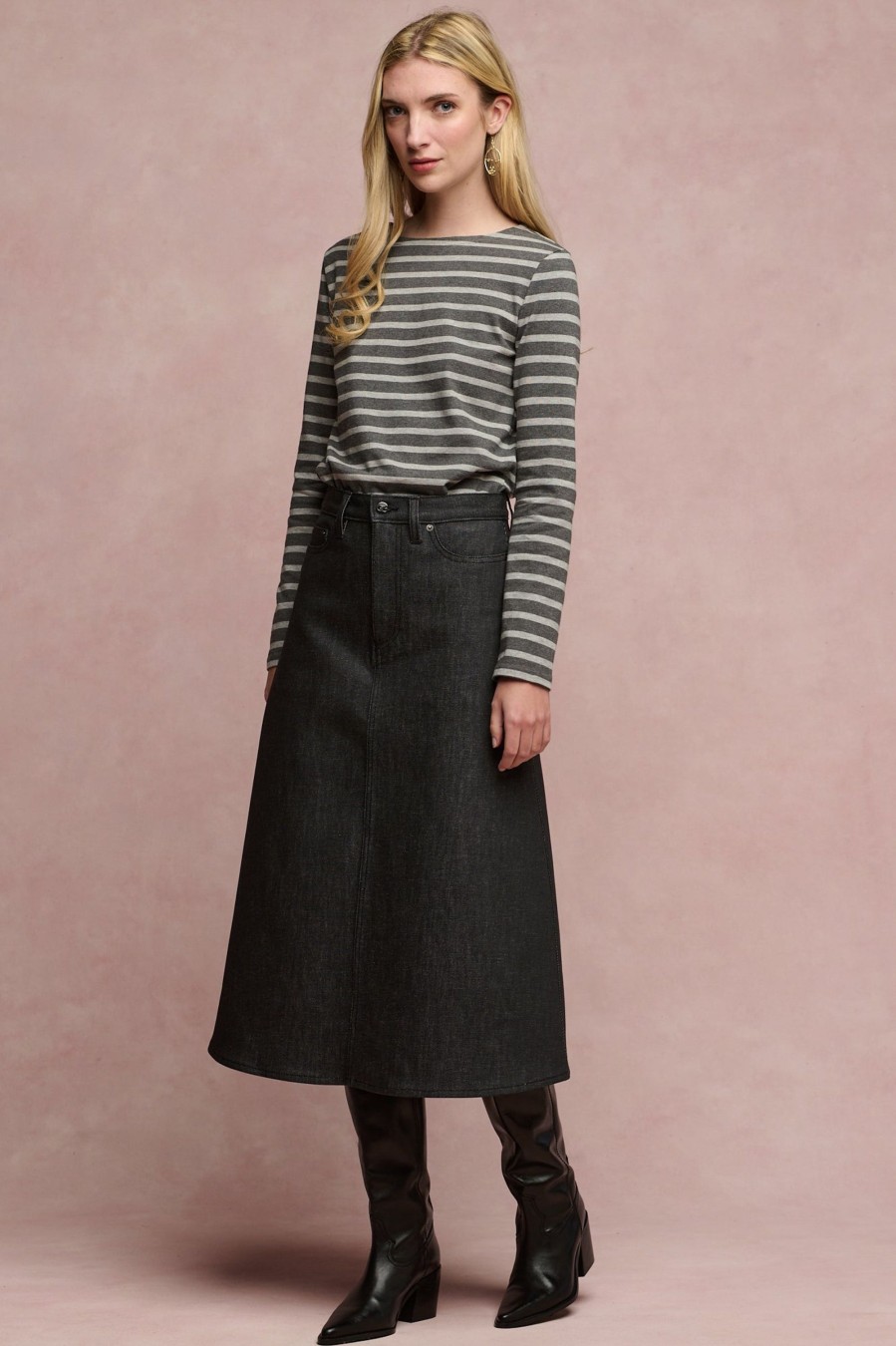 Women Community Clothing | Bobbie A Line Denim Skirt