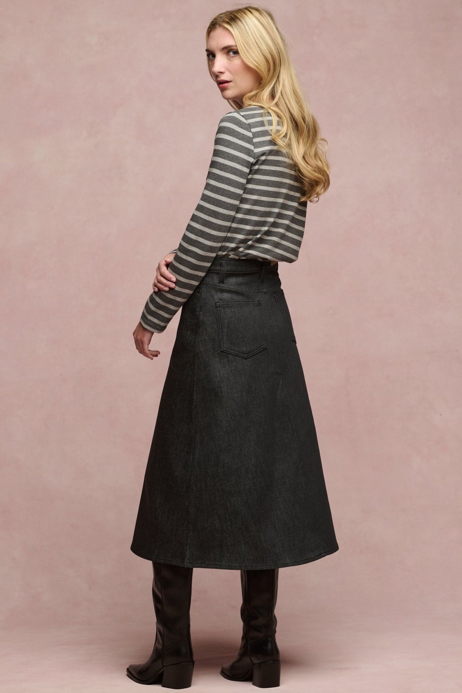 Women Community Clothing | Bobbie A Line Denim Skirt