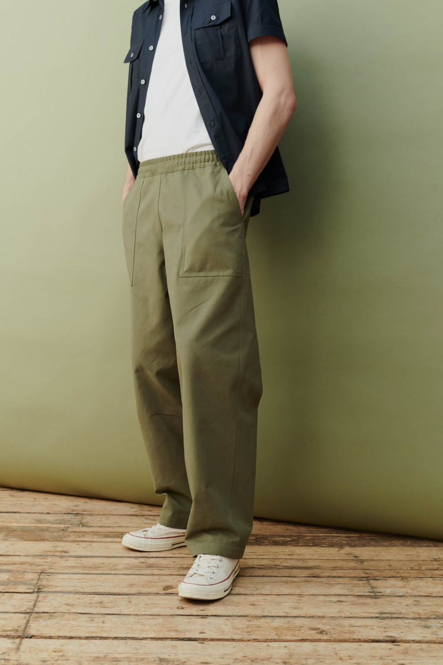 Men Community Clothing | Cameraman Pant Drawstring Tapered Cotton Canvas Trousers