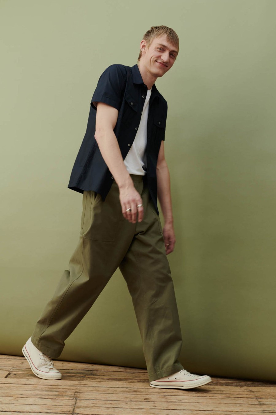 Men Community Clothing | Cameraman Pant Drawstring Tapered Cotton Canvas Trousers