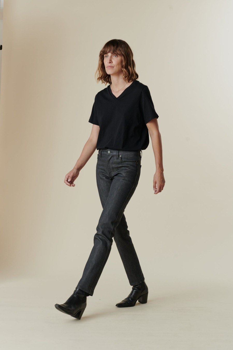 Women Community Clothing | Straight Leg Mid Rise Jeans