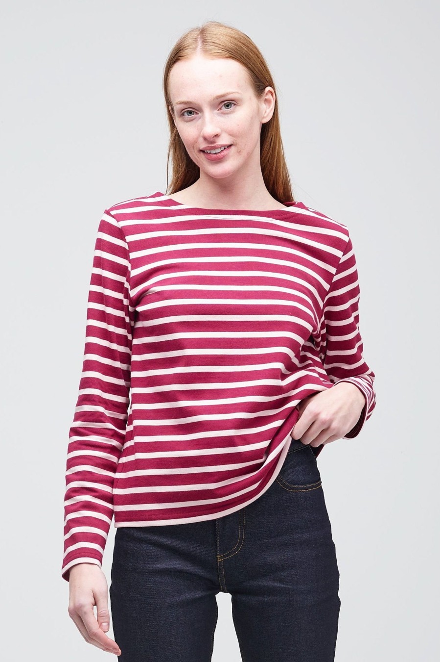 Women Community Clothing | Breton Burgundy/Ecru