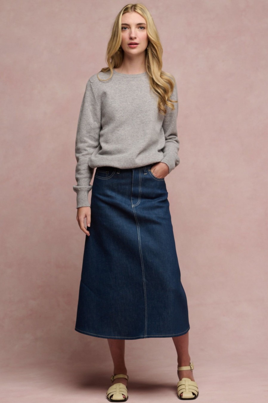 Women Community Clothing | Bobbie A Line Denim Skirt