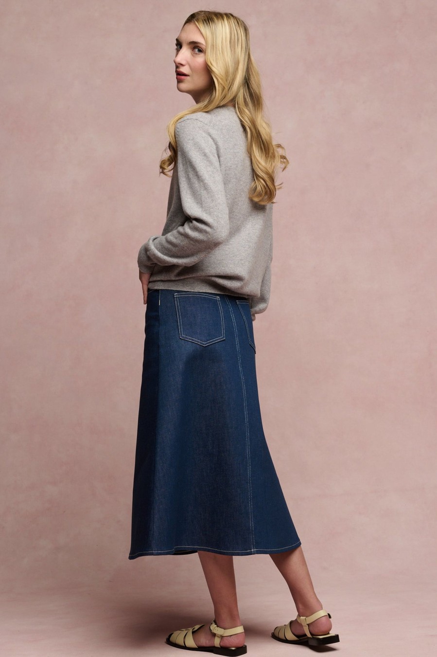 Women Community Clothing | Bobbie A Line Denim Skirt